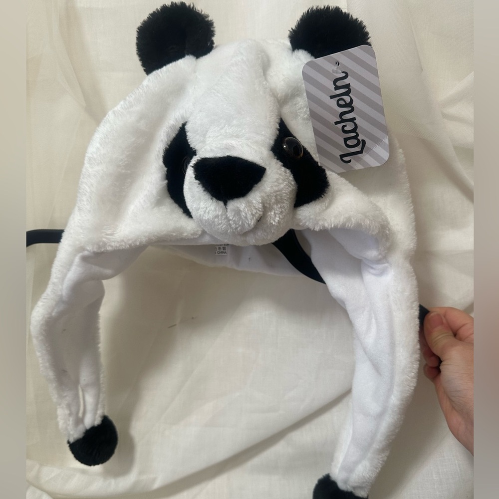 Panda Plush Hat for Kids - Black and White